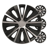 Rapide wieldoppen in zwart en zilver voor 15 inch stalen velgen