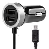 USB-autolader met microUSB en twee USB-poorten