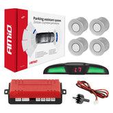 Parkeersensor met vier zilverkleurige sensoren en LED COB-display