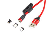 Magnetische USB-kabel met Lightning-, USB-C- en micro-USB-aansluitingen