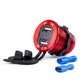 Waterdichte USB-oplader met digitaal voltmeter voor 12-24 V