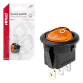 Ronde schakelaar met gele verlichting voor 12/24 V