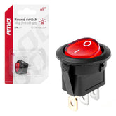 Ronde schakelaar met rood lampje voor 12/24 V