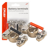 Batteripoler i messing, sæt med 2 stk.
