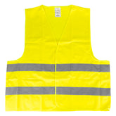 Gul refleksvest i størrelse XL set forfra