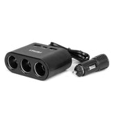 3-voudige autostekker met USB-A- en USB-C-poorten