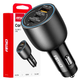 Autolader met twee USB-C-poorten en één USB-A-poort