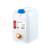 Witte waterjerrycan van 10 liter in HDPE-kunststof met kraantje