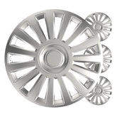 Set van vier zilverkleurige Luxury-wieldoppen voor 16 inch stalen velgen