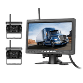 Draadloze achteruitrijcameraset met 7" IPS-scherm en 2 camera's – 1080P AHD, bewaking voor vrachtwagens en grotere voertuigen.