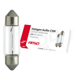 10 C5W festoonhalogenpærer på 36 mm med 24V og 5W