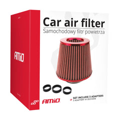 Rood conisch luchtfilter voor auto's