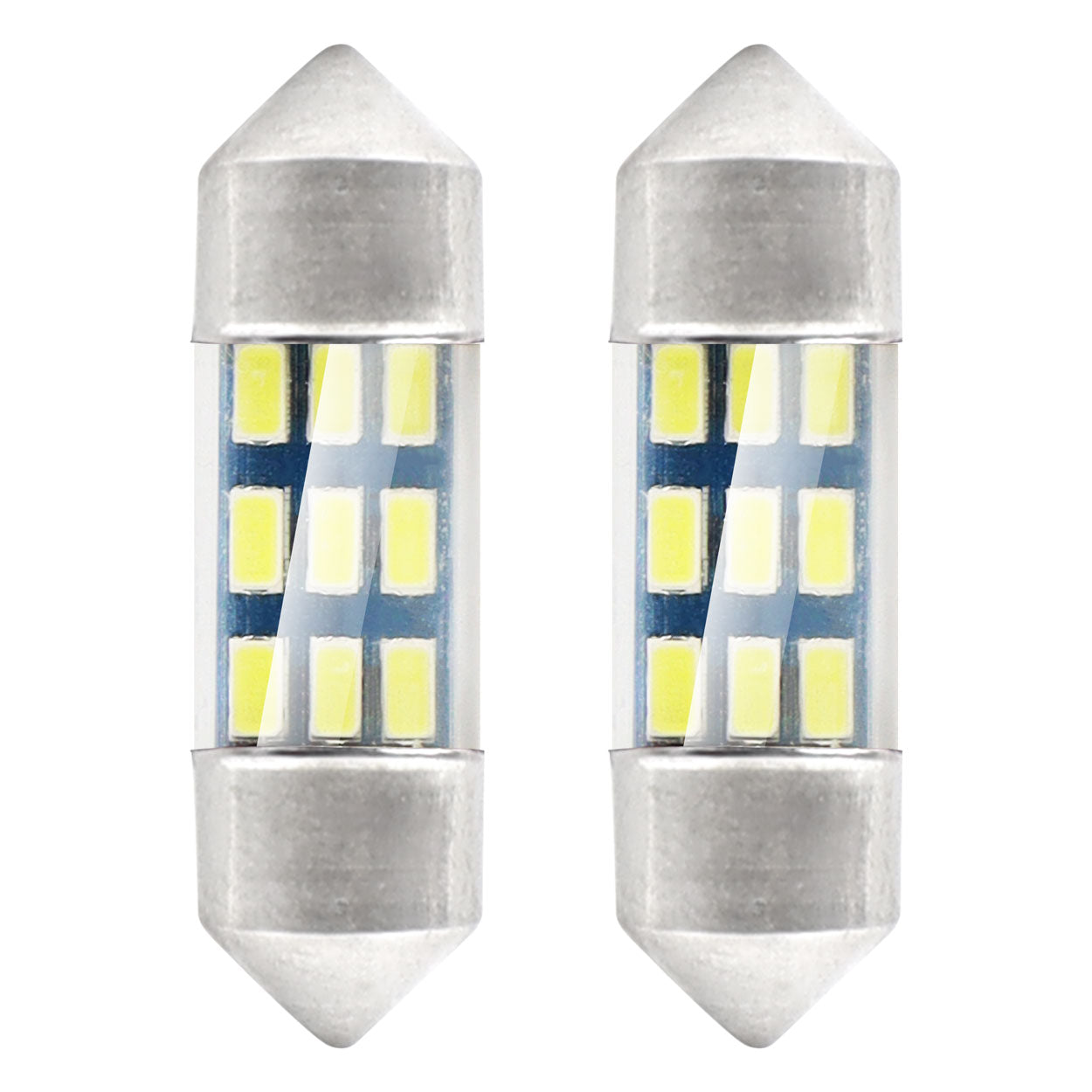 Hvid LED-festoonpære med 9 SMD 3014-dioder