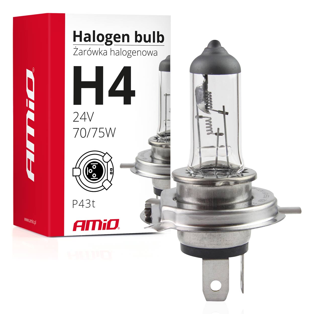 H4-halogeenlamp 24 V 75/70 W met UV-filter