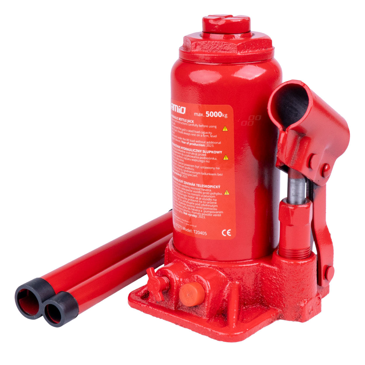 Hydraulisk flaskedonkraft med 5 tons kapacitet