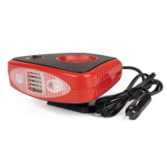 12V varmeblæser og rudedefroster med LED-lys