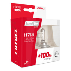 Verpakking met 2 H7 halogeenlampen LumiTec Silver