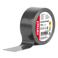 Sort tape 25 mm x 9 m i pakke med 9 stykker