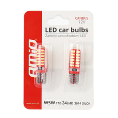 LED-pære T10e W5W med mål på 33 x 10 mm