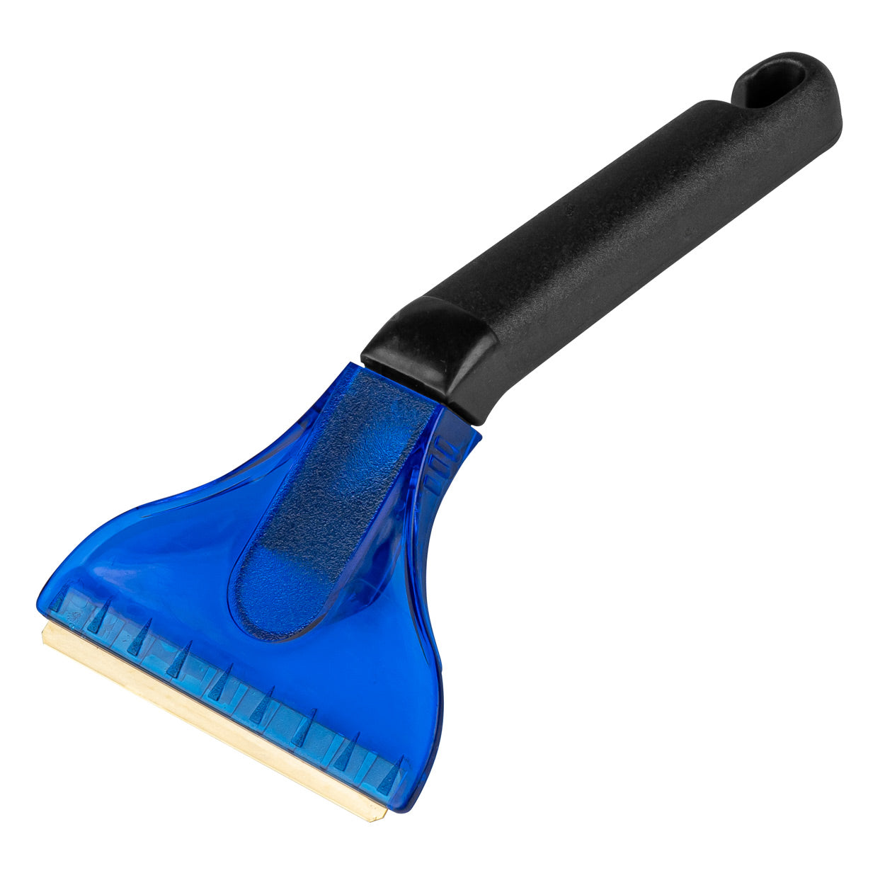 IJskrabber met messing blad en korte handgreep