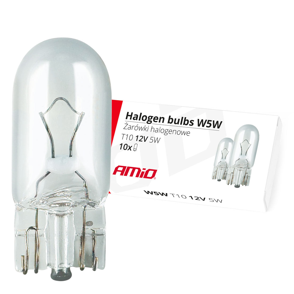 W5W T10 halogeenlampen 12 V, 10 stuks.