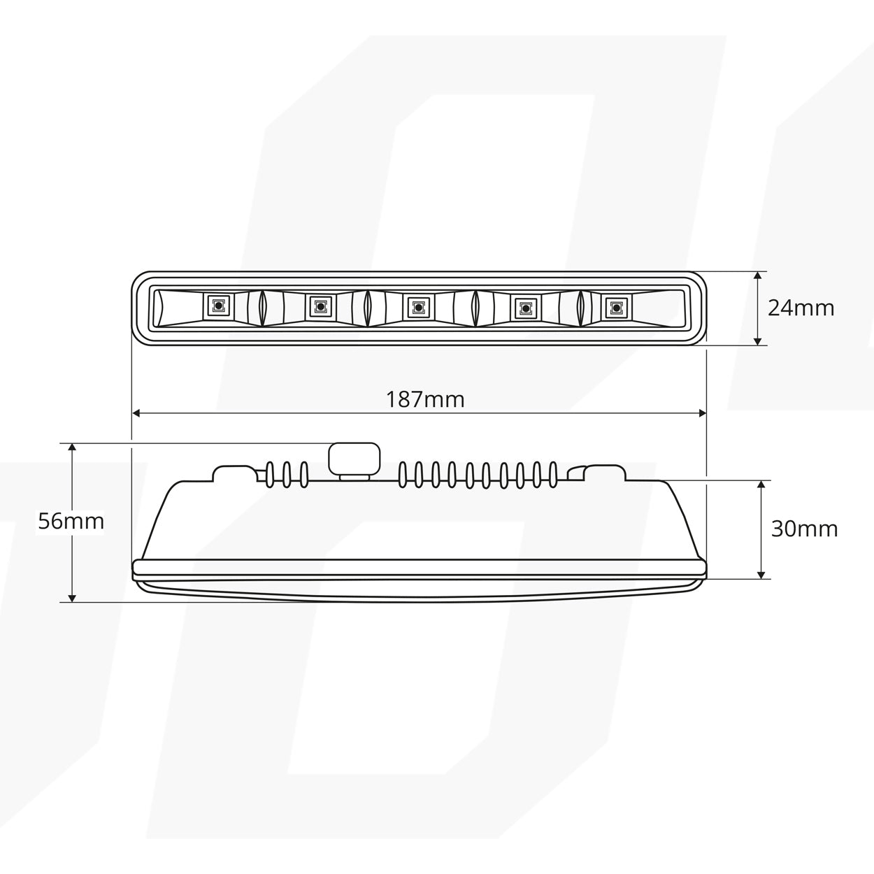 DRL 501HP dagrijverlichting voor montage in smalle openingen