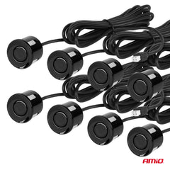 Zwarte parkeersensoren van 22 mm met accessoires