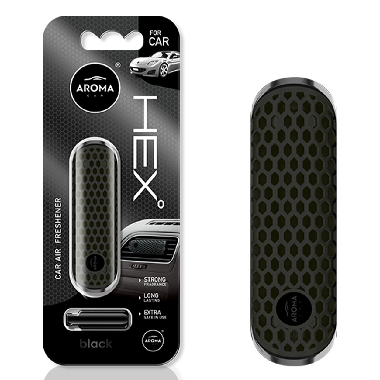 Zwarte Aroma Fancy Shapes Polymer HEX auto luchtverfrisser