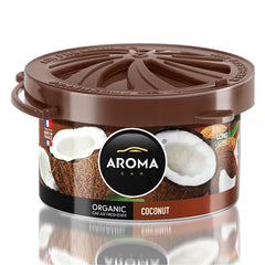 Aroma Car Organic Coconut luchtverfrisser voor in de auto in aluminium blikje