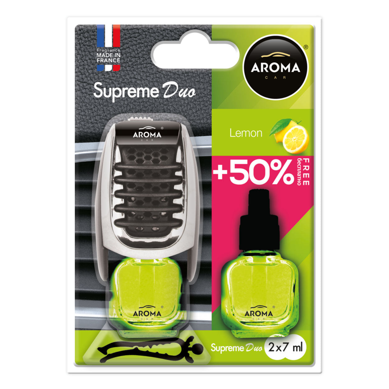 Aroma Car Supreme Duo Lemon bilduft til ventilationsrist