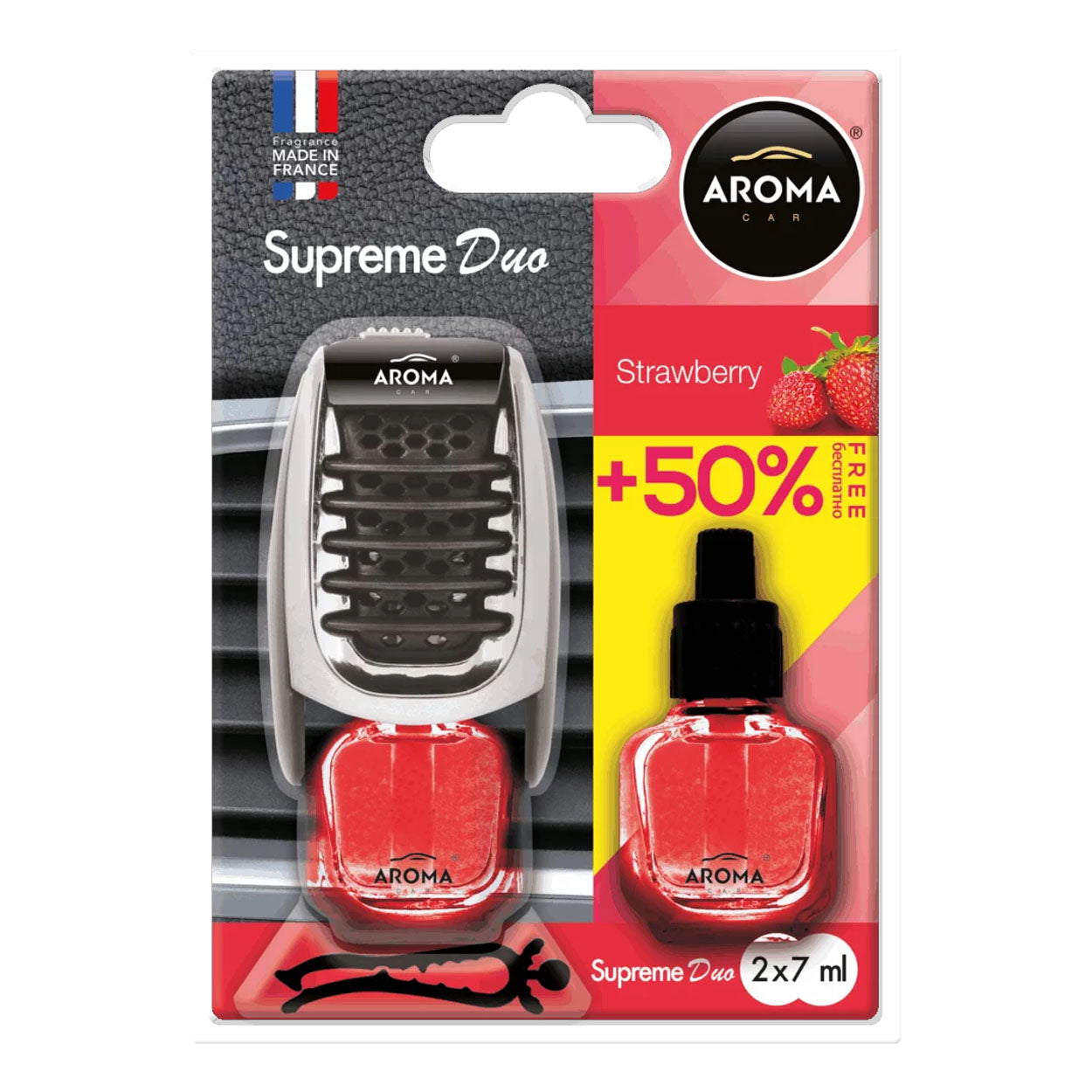 Aroma Car Supreme Duo Strawberry autogeur met aardbeiengeur