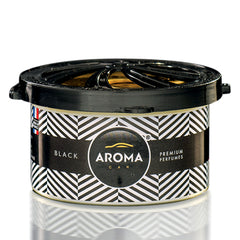 Aroma Car Prestige Organic Black auto luchtverfrisser in zwart blikje