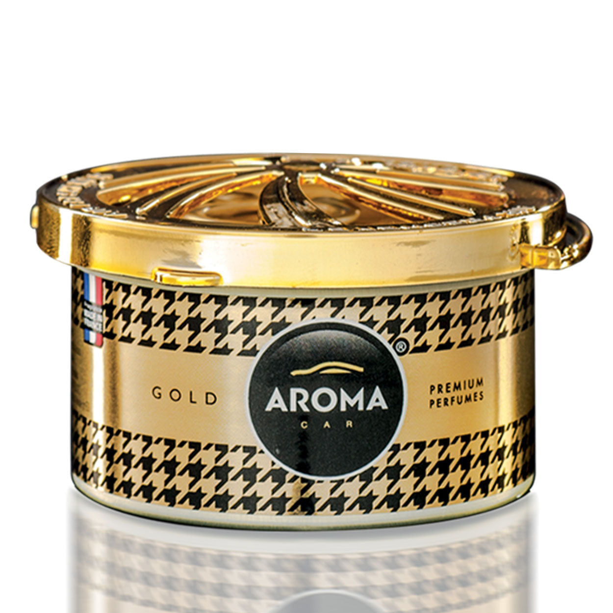 Aroma Prestige Organic Gold luchtverfrisser voor in de auto in blik