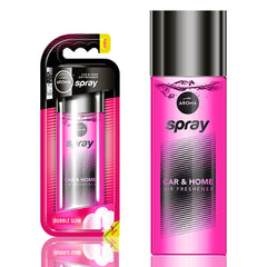 Auto geurverfrisser spray met bubblegumgeur in een glazen flesje van 50 ml