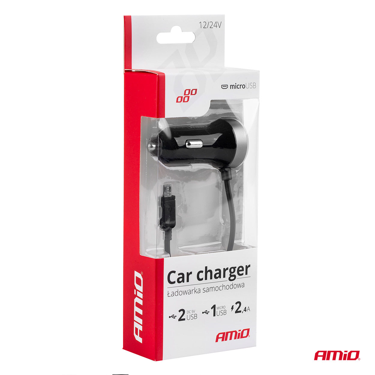 USB-autolader voor de auto met 2 x 1,2 A of 1 x 2,4 A