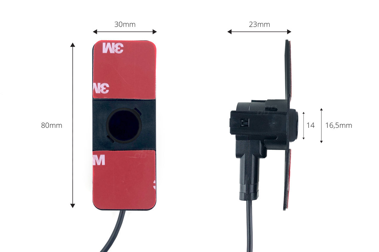 HD-307-IR-sensor voor inbouw aan de binnenzijde, gezien vanuit een andere hoek