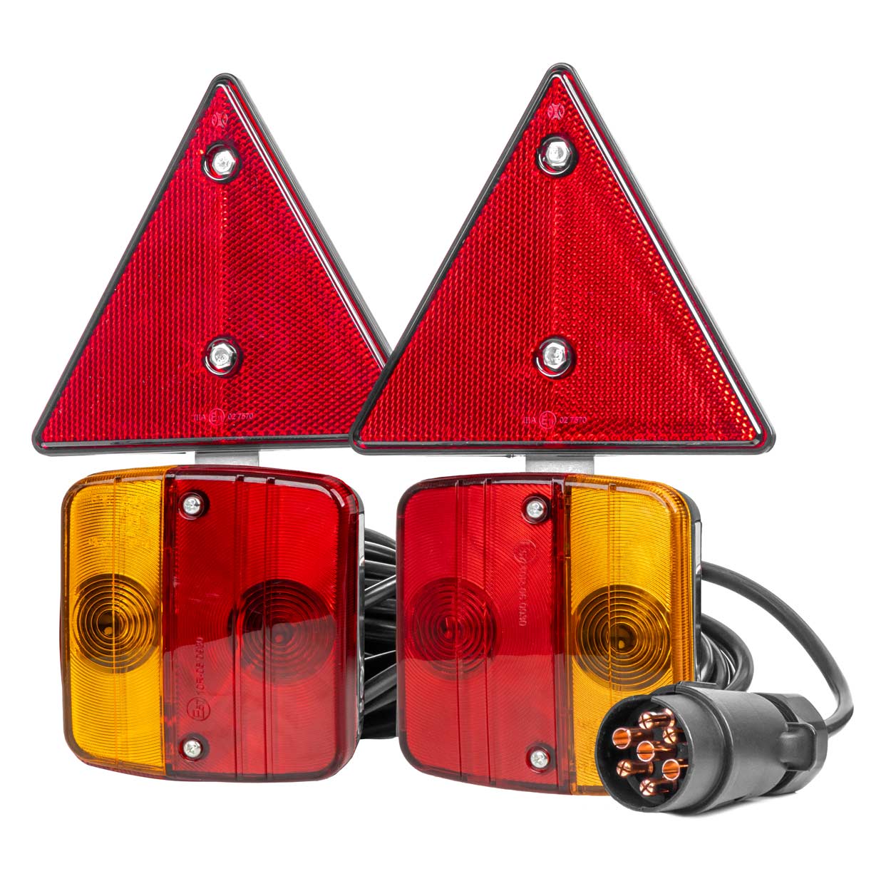 Magnetische trailerverlichtingsset met driehoekige reflectoren