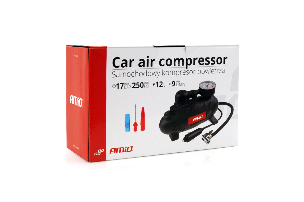 Autobandencompressor met geïntegreerde manometer