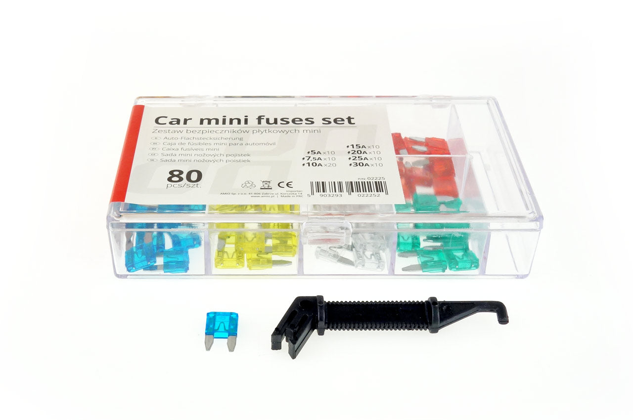 Set met 80 MINI-steekzekeringen in verschillende maten