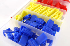 Quick Connect Connectors i røde, blå og gule varianter