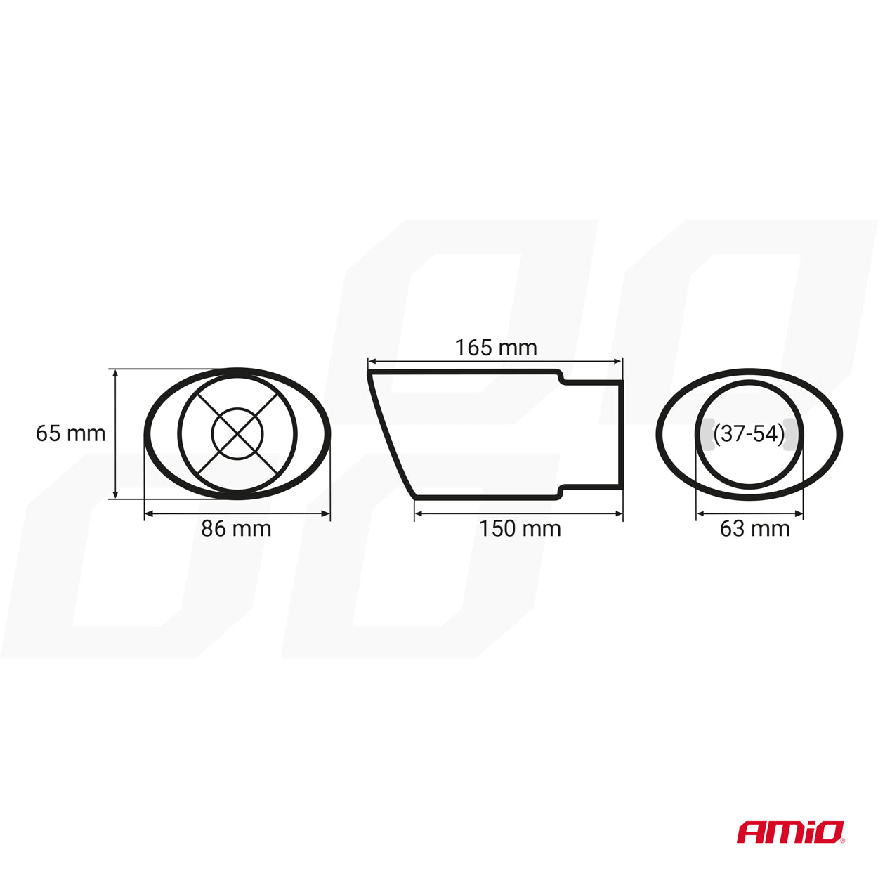 Verchroomd uitlaatsierstuk met montagediameter van 37-54 mm
