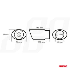 Verchroomd uitlaatsierstuk met montagediameter van 37-54 mm