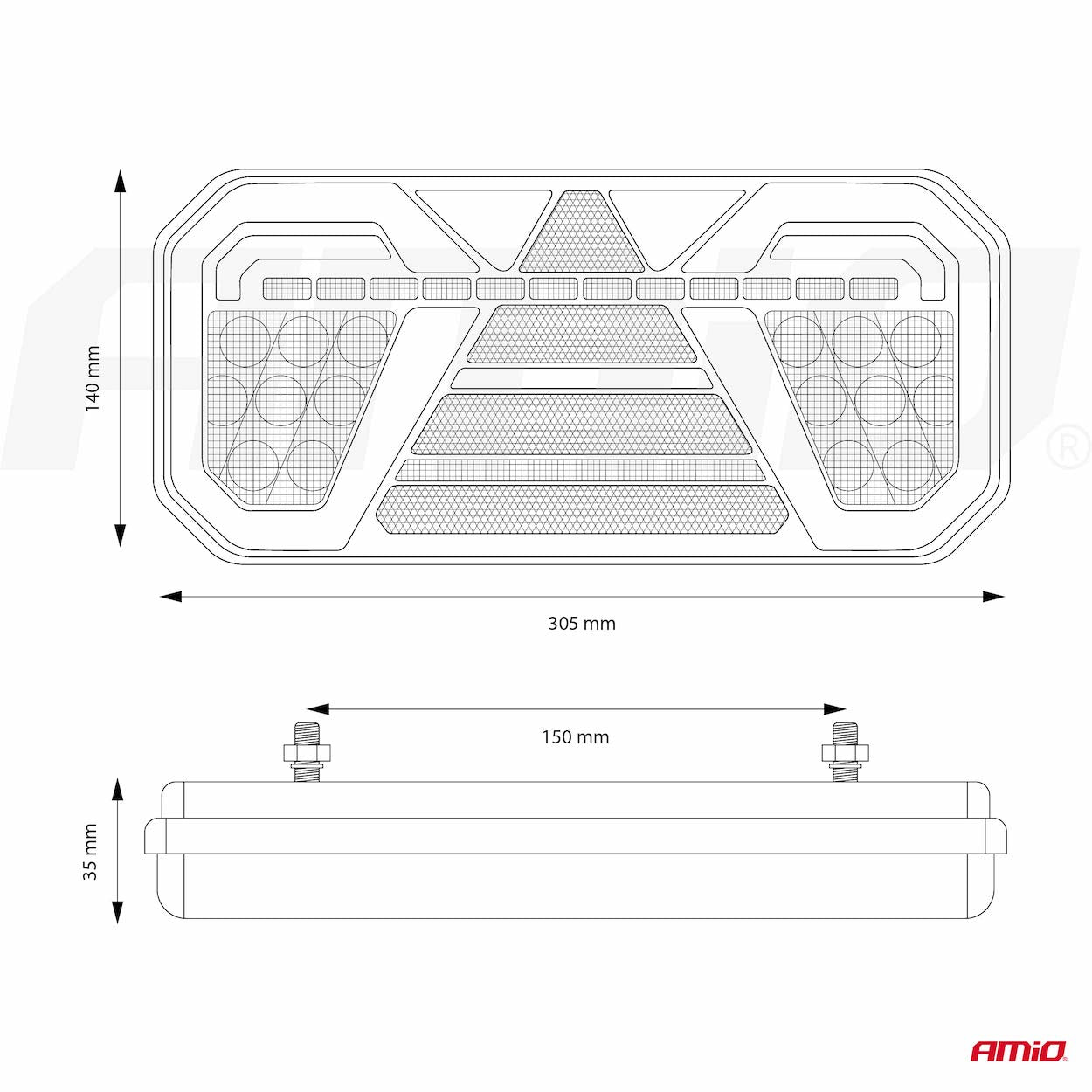 Bageste dynamiske LED-kombinationslygter