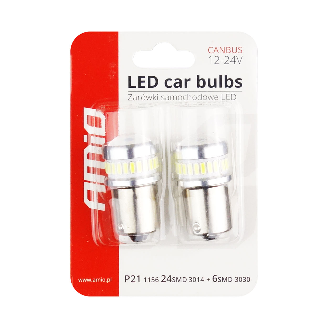BA15S LED-lampen 12-24 V in een verpakking van 2 stuks.