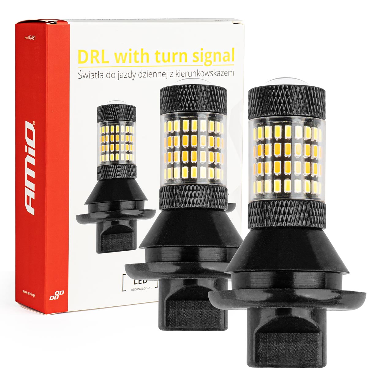 LED-dagrijverlichting met geïntegreerd knipperlicht voor PY21W- en BAU15s-fitting