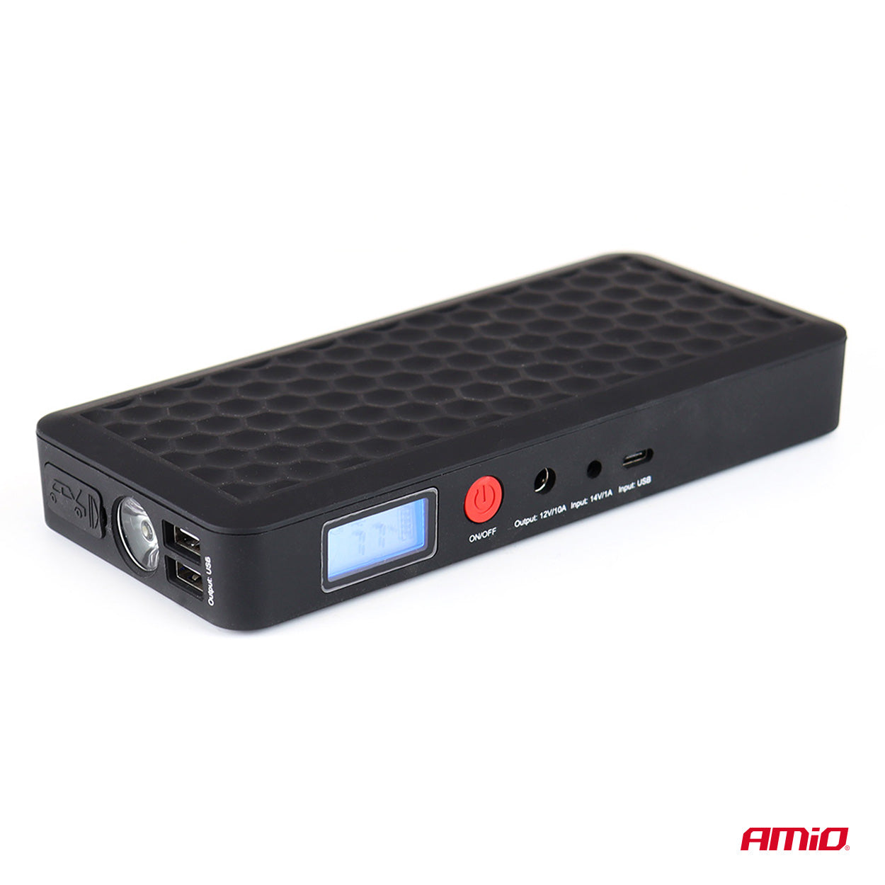 Compacte jumpstarter met powerbank en lamp