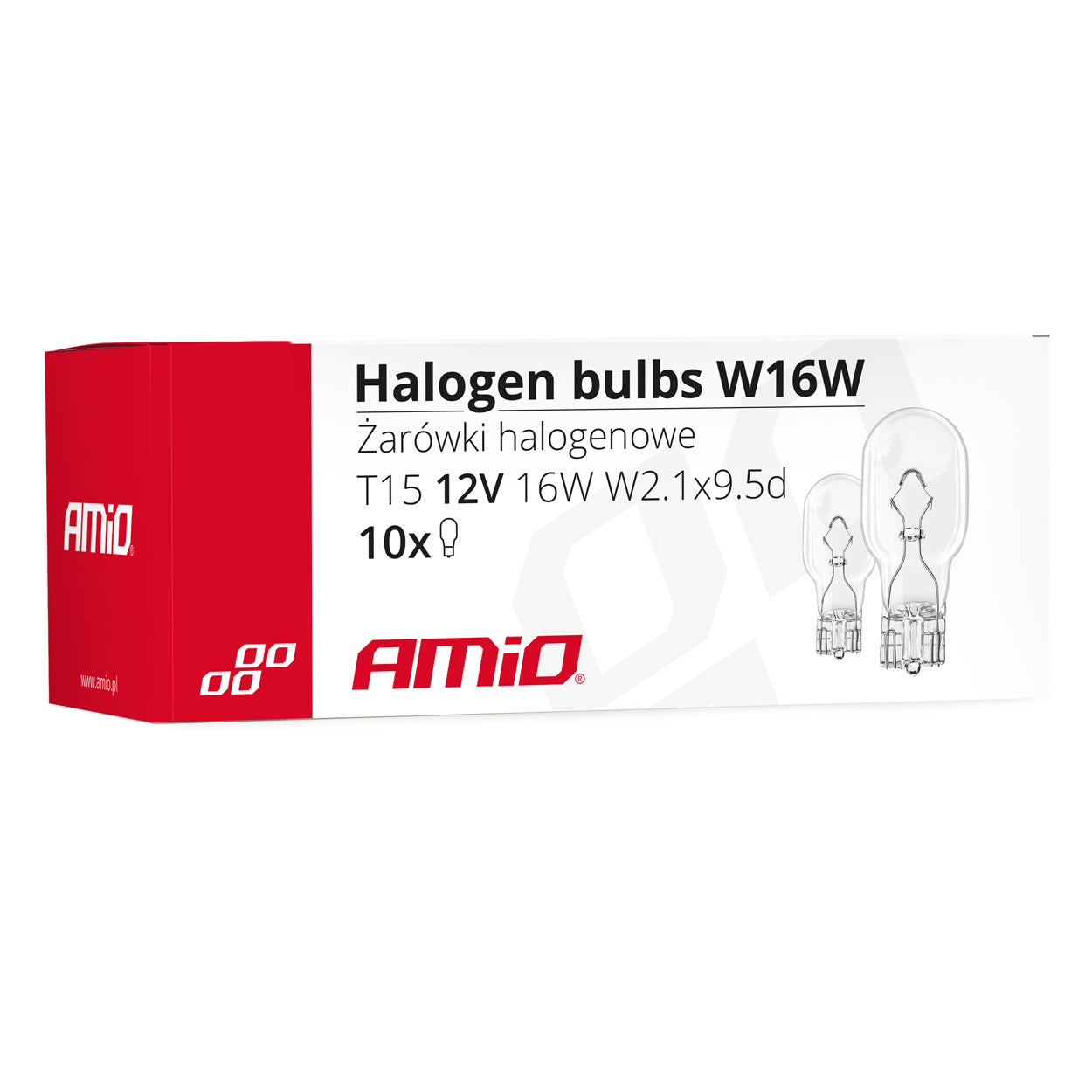 Pakke med 10 halogenpærer W16W T15