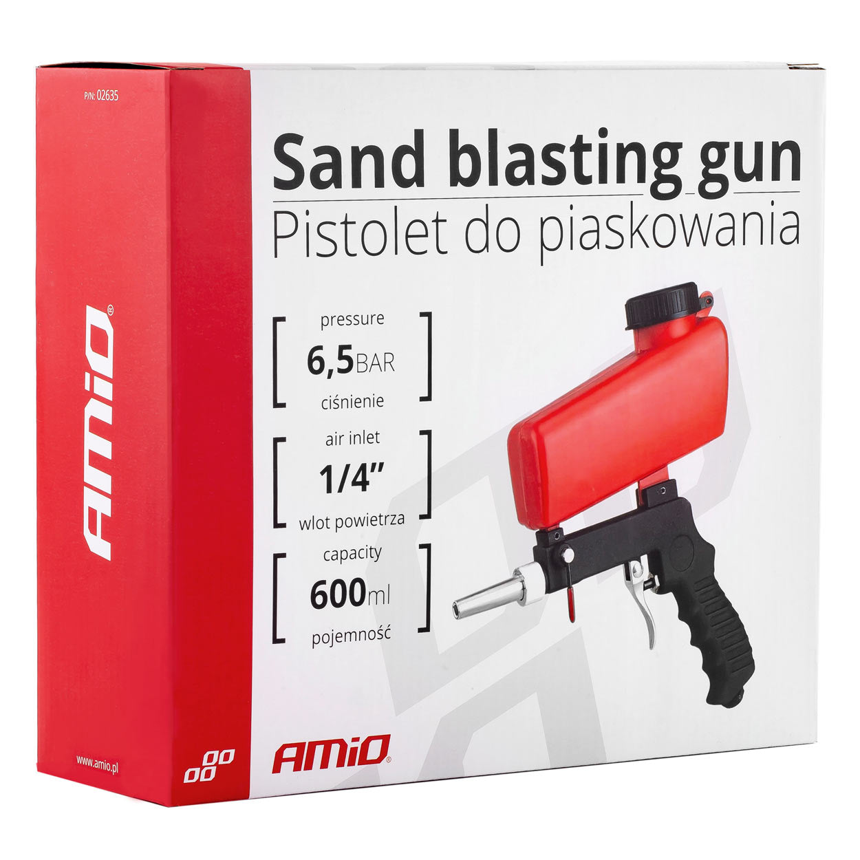 Sandblæsepistol med quick connector-stik