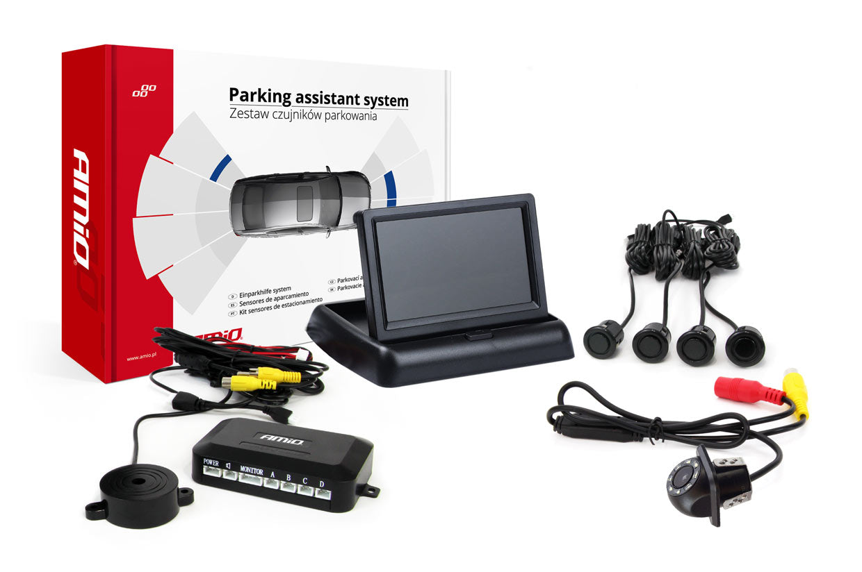 Parkeringssystem med 4,3 tommer display og kamera