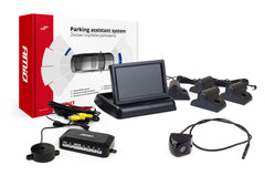 Parkeringsassistent med 4,3 tommer TFT-display, kamera og fire sensorer
